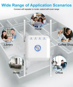 Alternative view of WiFi Extender 1200Mbps Dual-Band – WiFi Repeater & Signal Booster with Ethernet Port, Covers up to 4500 Sq. Ft & 35 Devices, Easy Setup